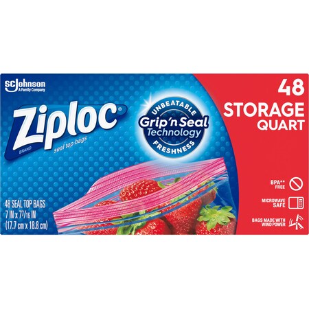 Ziploc BAG, STORAGE, ZIPLOC, QRT, 48 PK SJN314469CT
